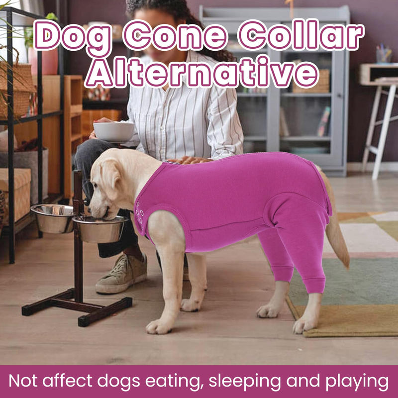 Nanaki Dog Wound Care Shirt,Dog Leg Sleeve To Stop Licking Rear Leg And Abdomen,Dog Surgery Suit Female Spay,Dog Onesie For Surgery Female Male,Dog Surgical Recovery Suit Female Dog Wound Heal Clothes 2XL(Back:23.2", Weight:40-85Ib) Purple - PawsPlanet Australia