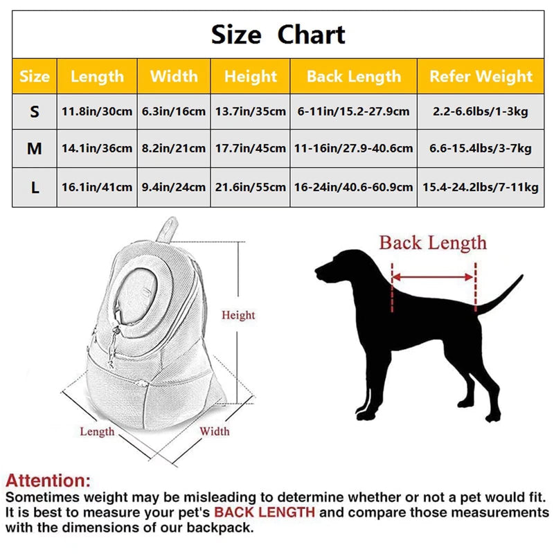 Pet Carrier Backpack for Small Dogs Cats Breathable Dog Backpack Carrier Black Dog Travel Back Pack Hands-Free Pet Backpack Carrier for Travelling Camping Hiking Cycling Outdoor Medium - PawsPlanet Australia