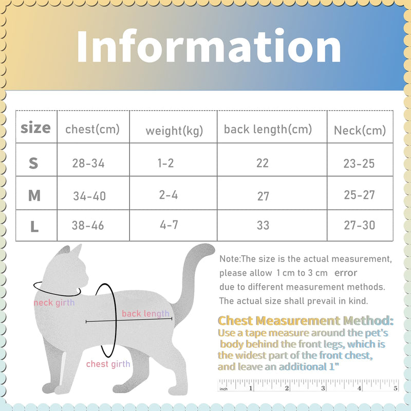 Cat Professional Recovery Suit with Cooling Fabric, Breathable & Cool Body Suits for Abdominal Wounds or Skin Diseases，E-Collar Alternative for Cats, Onesie Cat Clothes After Surgery Striped-Black S