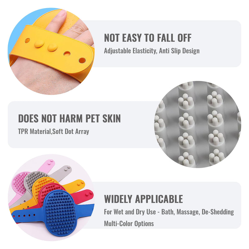 Silicone Dog Bath Brush, Soft Self Grooming Cat Brushes for Indoor Cats, Multi-Functional Wet & Dry Usage Pet Corner Scratcher for Bathing, Massage & Hair Cleaning, Blue*2PCS - PawsPlanet Australia