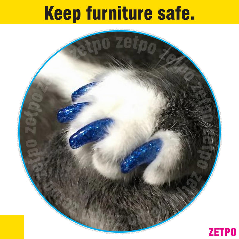 zetpo Glitter Cat Nail Caps | Cat Claw Covers | with Adhesives and Applicators (16x Glitter | 160 pcs, XS) 16x Glitter | 160 Pcs - PawsPlanet Australia