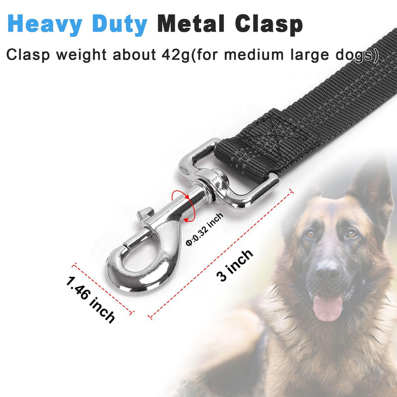 5FT Double Handle Tactical Dog Leash with Shock Absorption, Reflective Heavy Duty Bungee Dog Leash for Medium Large Dogs That Pull, Daily Walking Training, Black 5FT - PawsPlanet Australia