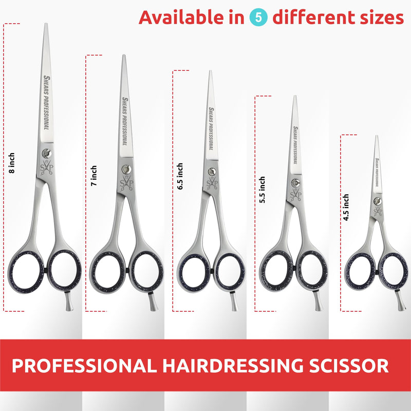 Hair Cutting Scissors, Grooming Scissors 4.5"/5.5"/6.5"/7"/8"/ Hair Cutting Shear Dog/Puppy/Cat Stainless Steel with,Sharp Edge Blades, Dog Grooming Scissors Perfect for Barber & Dog Groomer Grooming STR 5.5 - PawsPlanet Australia