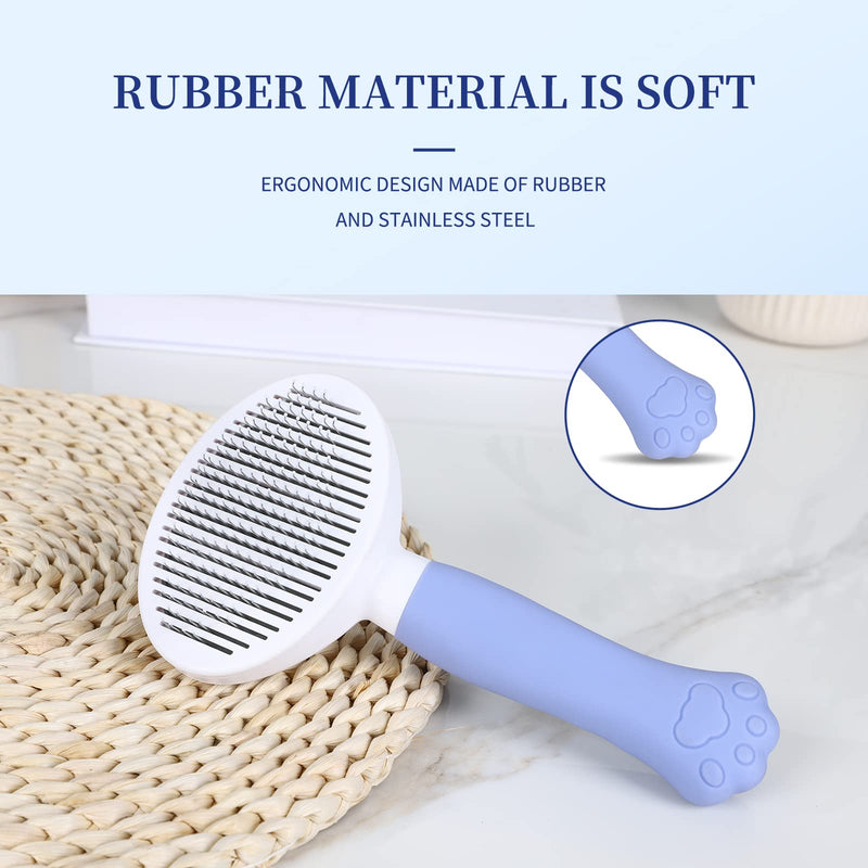 Cat Brush cat grooming supplies Gently Removes Loose Undercoat Mats, Tangled Hair and Soothes Skin. Ideal for Long and Short Haired Pets. (Blue) Blue - PawsPlanet Australia
