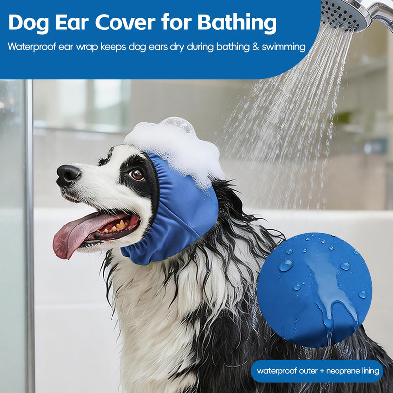 Dog Ear Muffs No Shake Ear Wraps for Dogs Hematoma Healing, Doggy Calm Hoodie Ear Covers for Stress Anxiety Relief,Dog Noise Protection Ear Wrap Head Cover for Firework Thunders Grooming Bath,M Medium(Head Circle:11.8"-15.8")
