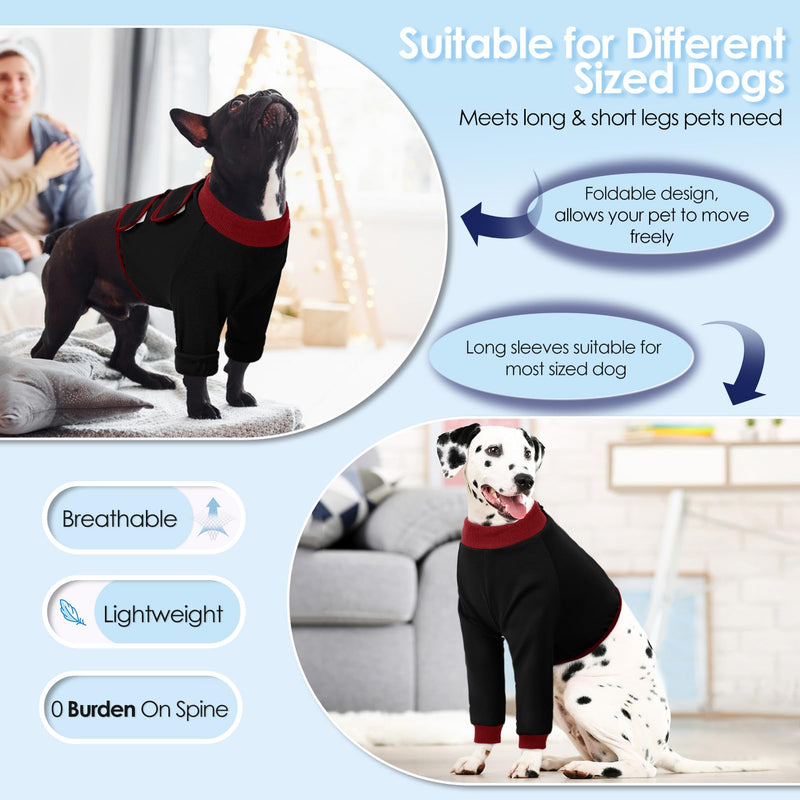 AOFITEE Dog Recovery Suit for Front Legs, Breathable Leg Sleeve Right Left Thigh, Anti-Licking Wounds Sleeves Dog Elbow Brace Protector, Leg Cover for Joint Pain Great Cone Alternative Black XL XL(Chest Girth:25.6′′-30.3′′)