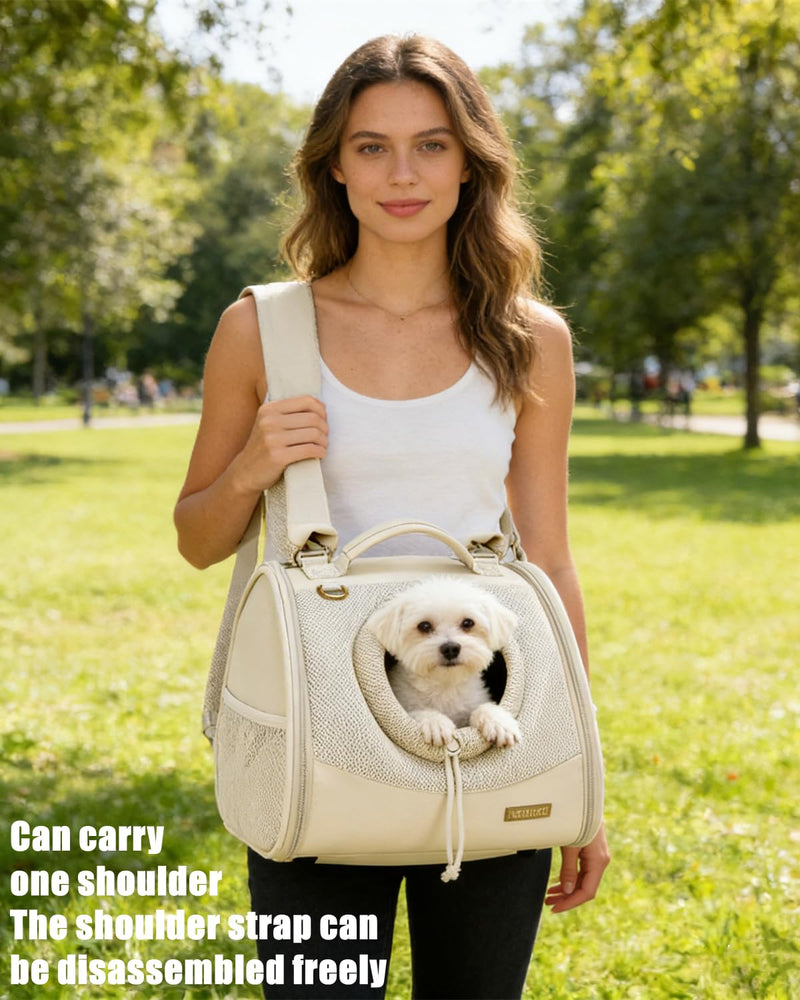 Pet Dog & Cat Chest Carrier Backpack,Adjustable Ventilated Carrier for Small Dogs Cats,Front Facing Puppy Carrier Backpack,Lightweight Doggy Backpack for Travel Hiking Outdoor (Beige) Beige - PawsPlanet Australia