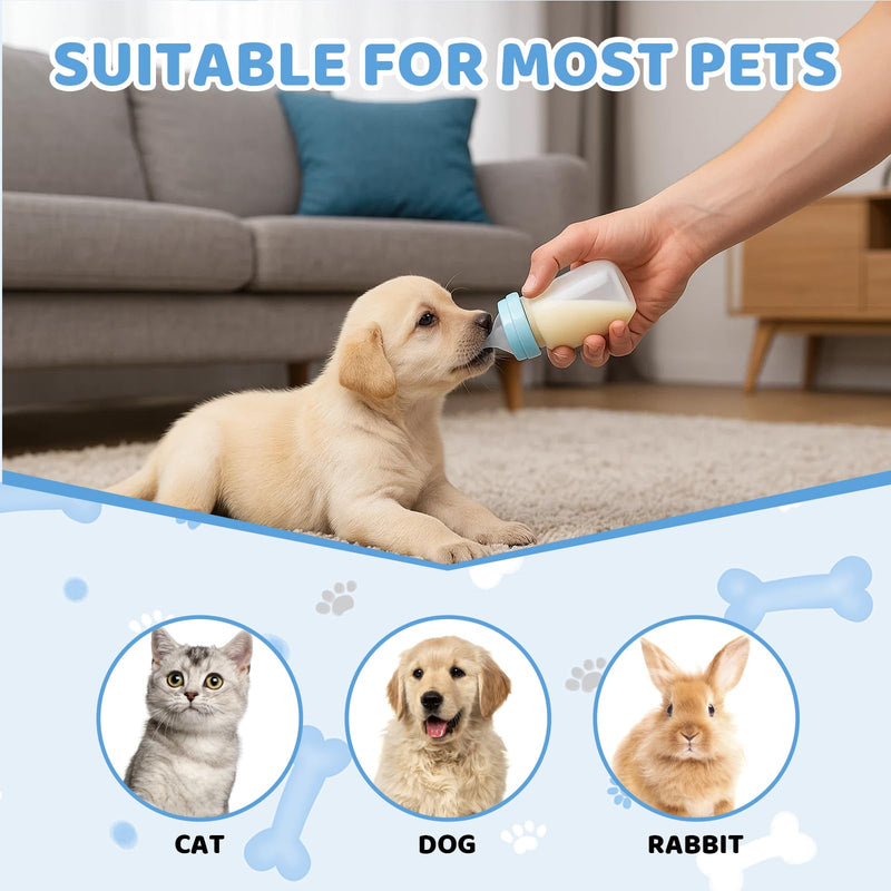 Kitten Bottle Feeding Kit, 3 Nipples and 1 60mL Bottle, Beige Kitten Baby Bottles for Nursing Newborn, Kitten Nursing, Bottles with Nipples - PawsPlanet Australia