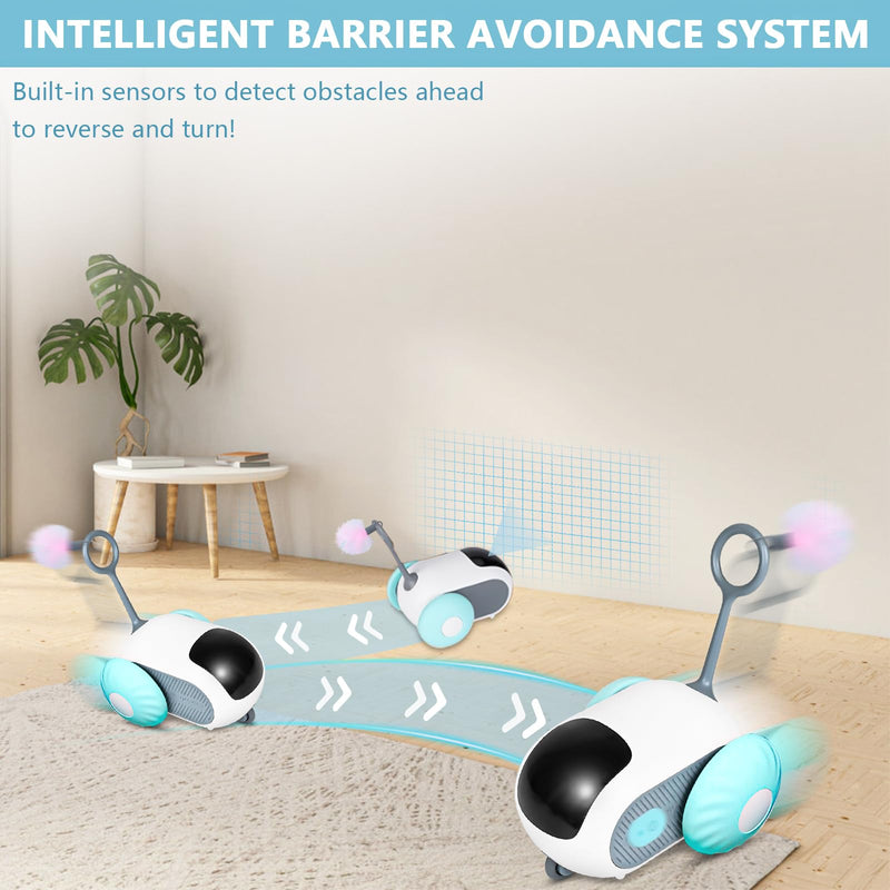 Remote Control Smart Electric Cat Toy Car, Interactive Cat Toys for Indoor Cats, Teazys Cat Toy Turbo Tail 2.0, Automatic Moving Mouse Cat Chase Toys for Bored Indoor Adult Cats Kittens White - PawsPlanet Australia