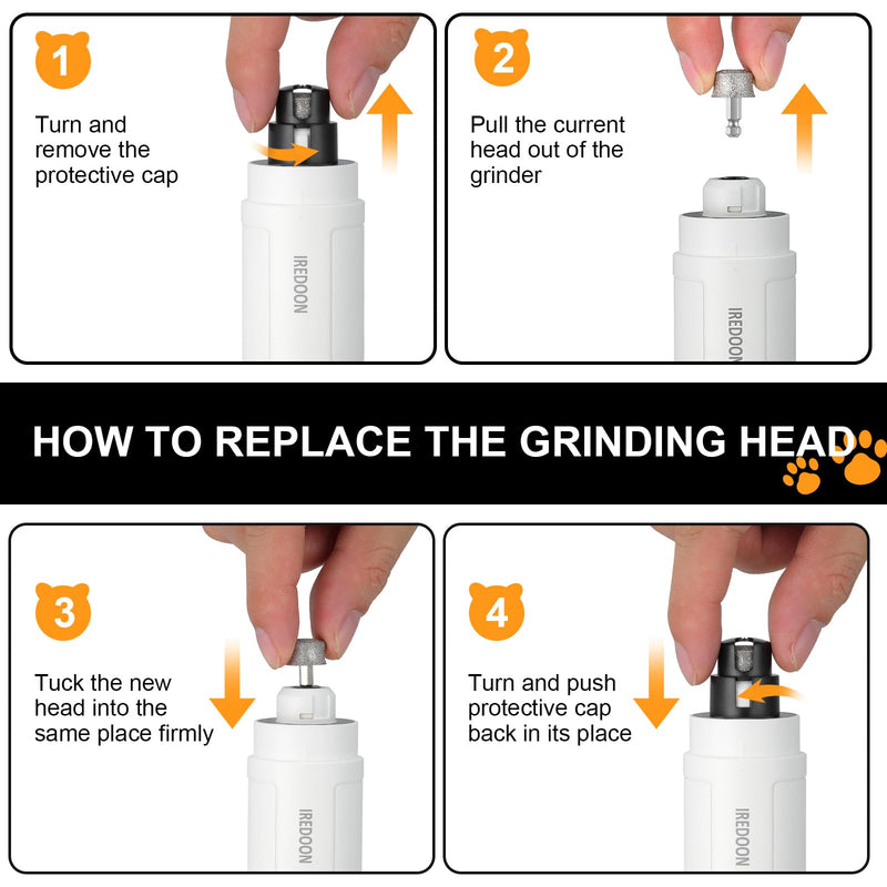 Dog Nail Grinder Replacement Head-Integrated Grinding Head for Casfuy and Most Brands, Highly Efficient, Safe and Durable (2pcs) 2Pack 60# - PawsPlanet Australia