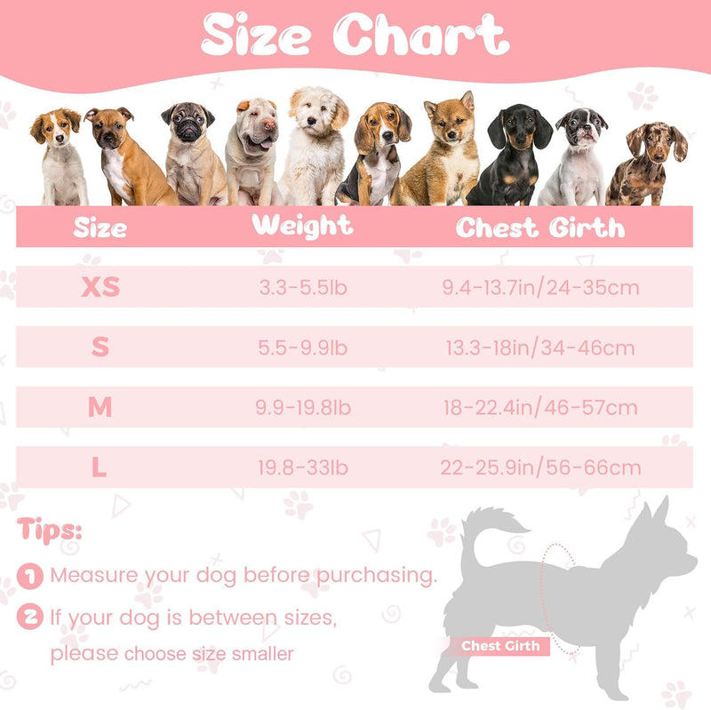 Dog Harness and Leash Set with 2 Flower Patches, No Pull Adjustable Puppy Harness, Step in No Chock Dog Vest for Small Medium Dogs Puppy and Cats(Pink, XS) XS(3.3-5.5lb） Pink - PawsPlanet Australia