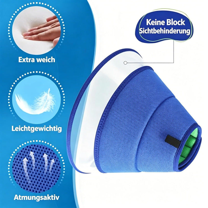 Soft Dog Cone Collar for Dogs After Surgery, Cone for Dogs Prevent Licking, Adjustable Recovery Collars for Dog, Includes 2 Rolls of Self-Adhesive Pet Vet Wrap (Blue, 9.4-11.8in) Blue Size L(Neck:9.4in.-11.8in.)