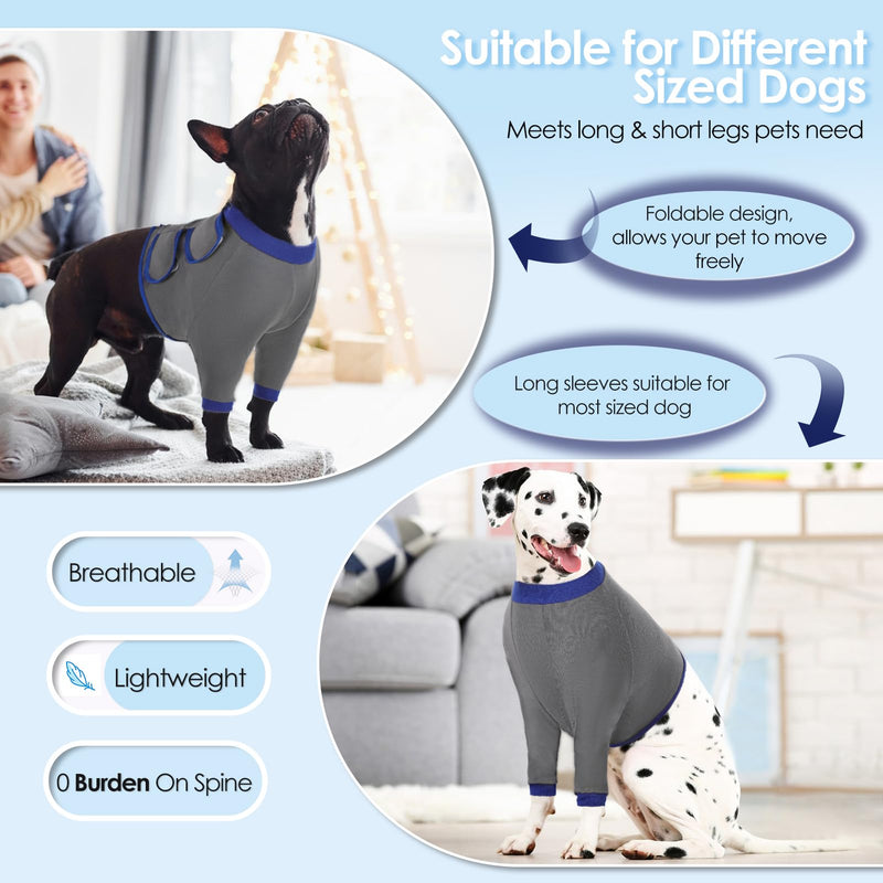 AOFITEE Dog Surgery Recovery Suit, Breathable Dog Front Recovery Sleeve Right Left Leg, Prevent Licking Dog Elbow Brace Protactor for Male Female Dogs, Dog Sleeves for Joint Pain Dog Cone Alternative Small Grey - PawsPlanet Australia