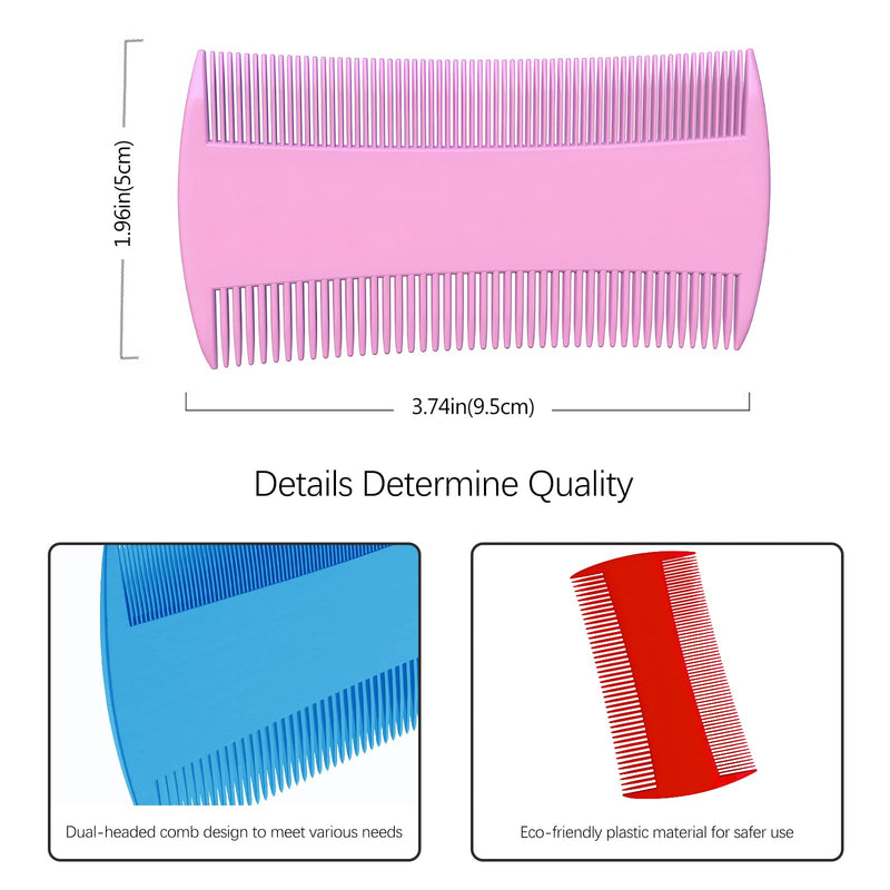 Double-Sided Pet Grooming Comb Set, 6-Pack Flea and Lice Combs with Rounded Teeth, Professional Dematting Tool for Pets - PawsPlanet Australia