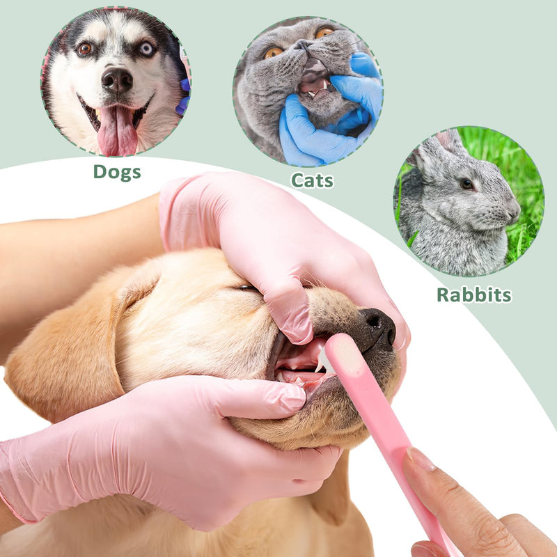 FRCOLOR Pet Toothbrushes, 3-Pack with Soft Plastic Bristles for Precise Dental Care for Small Dogs, Cats, and Rabbits - For Pet Owners