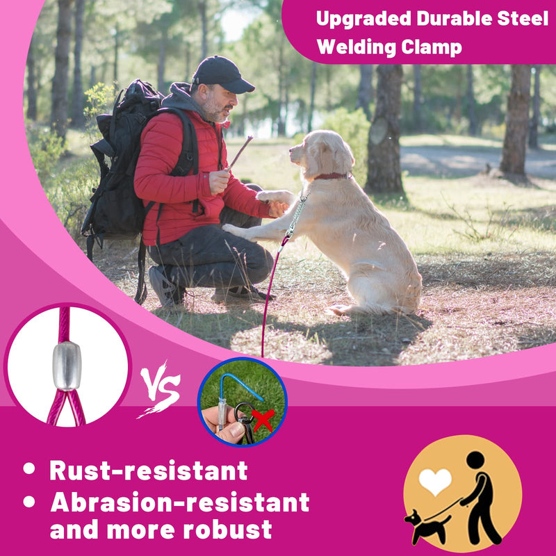 Dog Tie Out Cable 10/15/20/25/30FT Dog Run Cable Rosy Pink/Blue/Purple/Silver/Red/Green/YellowTie Out Cable for Large Dogs Heavy Duty for Outside Hold Large Dogs Up to 250LBS 10ft - PawsPlanet Australia