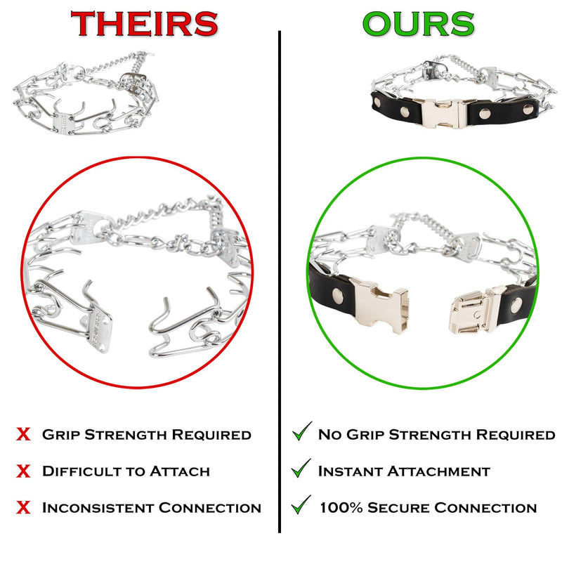 Prong Collar for Dogs Training – Quick Release Buckle & Swivel Ring for Easy Use – Made of Durable Steel Chrome Plated in Germany– 3.0mm Prongs for Large Dogs with 20-26" Neck Large/XL (20-26" Neck, 3.0mm Links) - PawsPlanet Australia