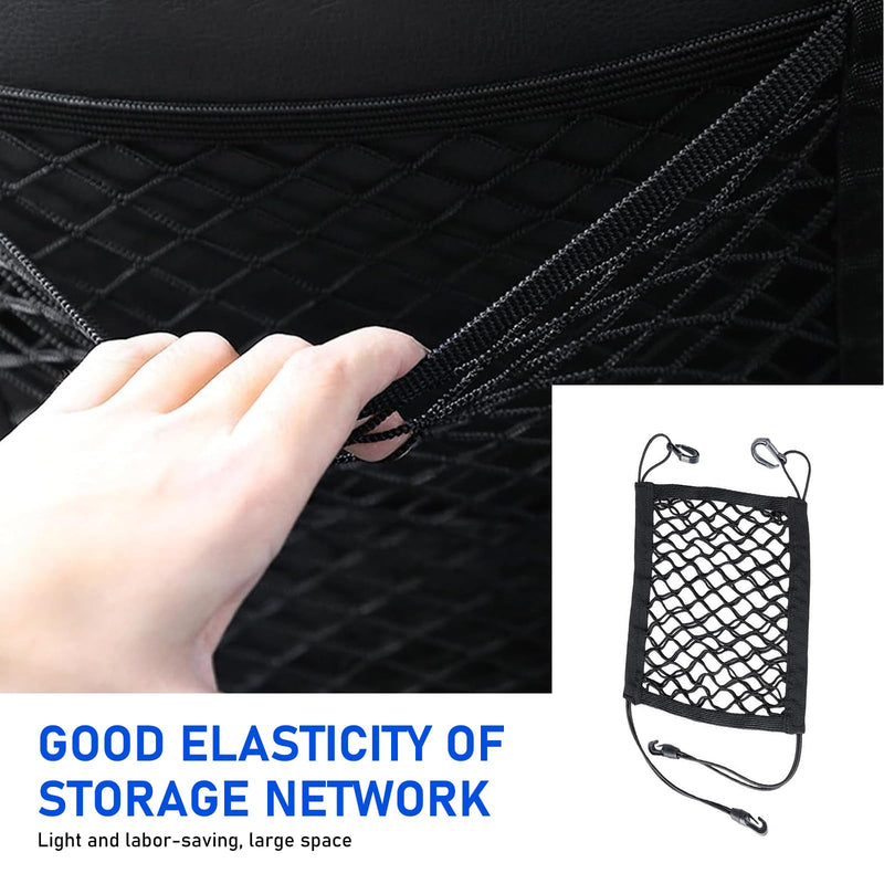 1 PC Car Front and Rear Seats Pet Isolation Net, Double-Layer Coarse Net Breathable Anti-Scratch Anti-Collision Dog Safety Barrier Protection, Flexible Storage Bag, Universal for Cars (Black) - PawsPlanet Australia