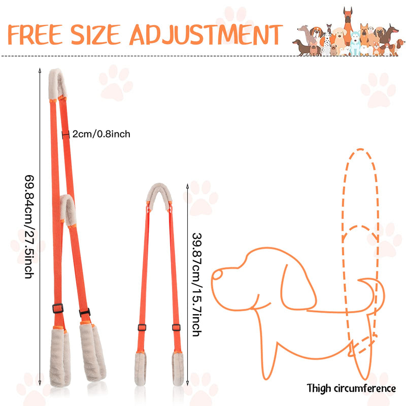 Mixweer 2 Pcs Dog Support Harness for Back Legs Dog Rear Lifting Sling Aid with Handle and Shoulder Strap Hind Leg Support for Pet Mobility Helps Puppy with Poor Stability Joint Injuries(Orange) Orange