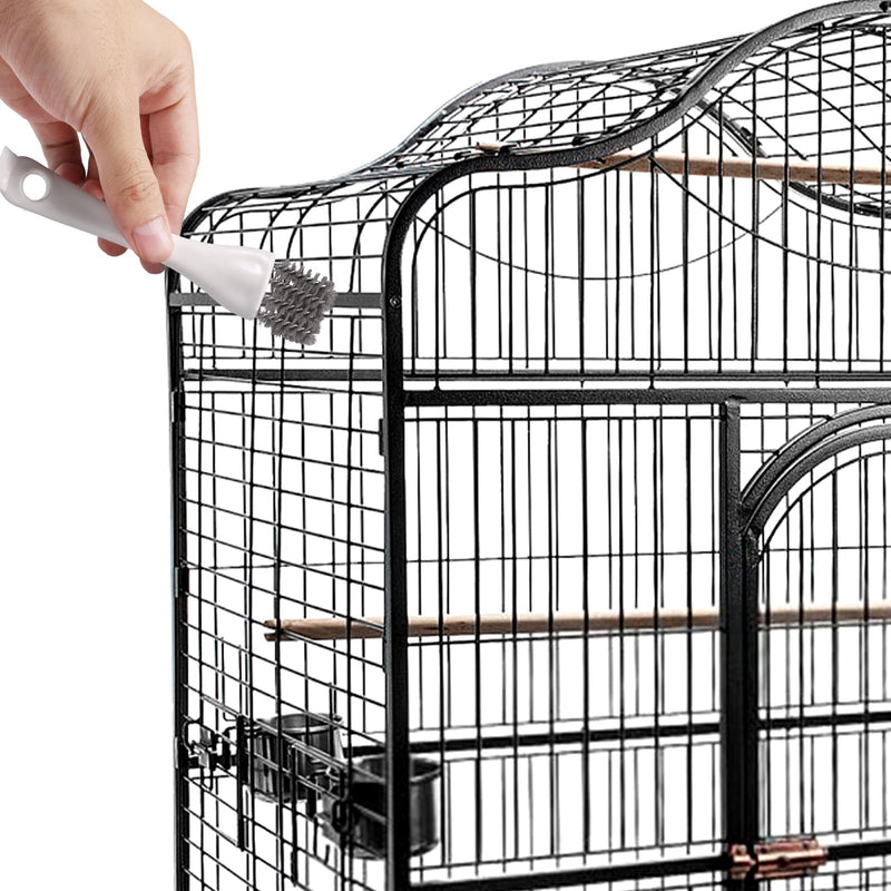 3pcs Bird Cage Brush Cleaner, Stainless Steel Bird Cleaning Brush Durable Droppings Removal Tool for Pet Parrot Fowl Cage Remover Cleaning Accessory - PawsPlanet Australia