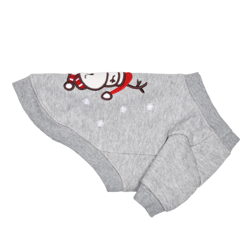 Puppia Dunder Holiday Winter Round Neck Shirts for Small and Medium Dogs, Melange Grey, Medium - PawsPlanet Australia