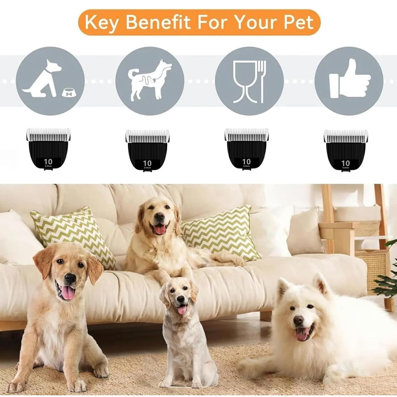 2PCS Replacement Blade for nebot P1 Pro Pet Grooming Kit & Vacuum,Size-10 Cut Length 1/50"(0.5mm),Made of Ceramic Blade & Stainless Steel Blade - PawsPlanet Australia