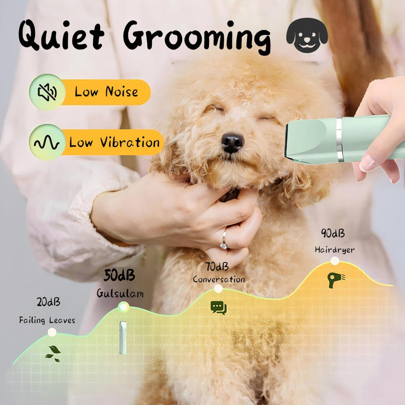 Dog Nail Trimmer Grinder Grooming Kit Paw Clippers Electric Thick Hair Shavers Professional Toenail Scissors Set 4 in 1 Cordless Drill Shedding Curved for Pet Cat Dog Puppy Feet Face at Home