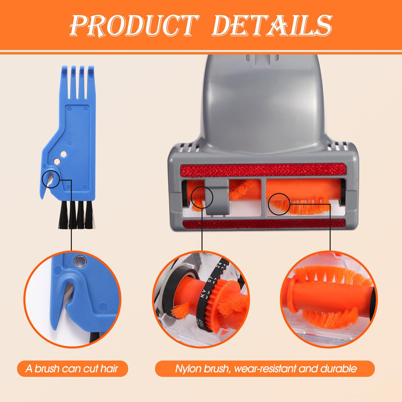 Upgraded Vacuum Pet Hair Power Brush Tool Attachment Compatible With Shark HV300 HV320 HV322 NV752 NV650 NV680 NV800 NV150 LA502 ZU560 ZU561 ZU60 AZ2001 HZ2002 UV725 Vacuum Replacement Parts Orange