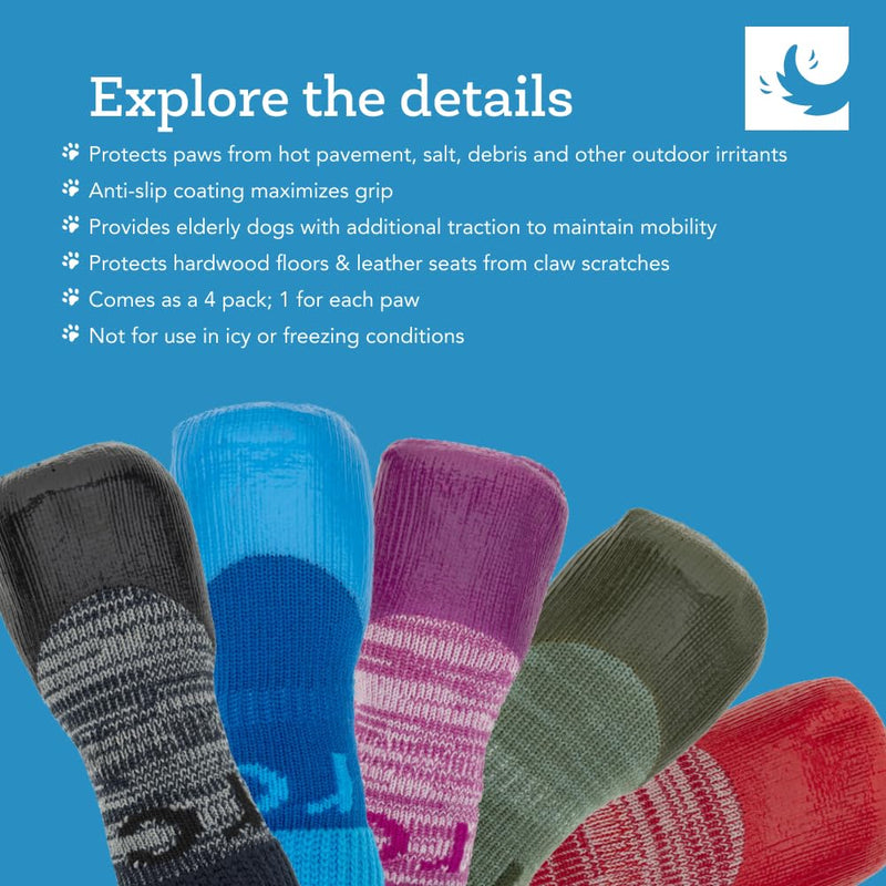 RC Pet Products Sporty PAWks Anti-Slip, Stylish, Functional, Protective Dog Socks | X-Small, Electric Blue/Cyan - PawsPlanet Australia