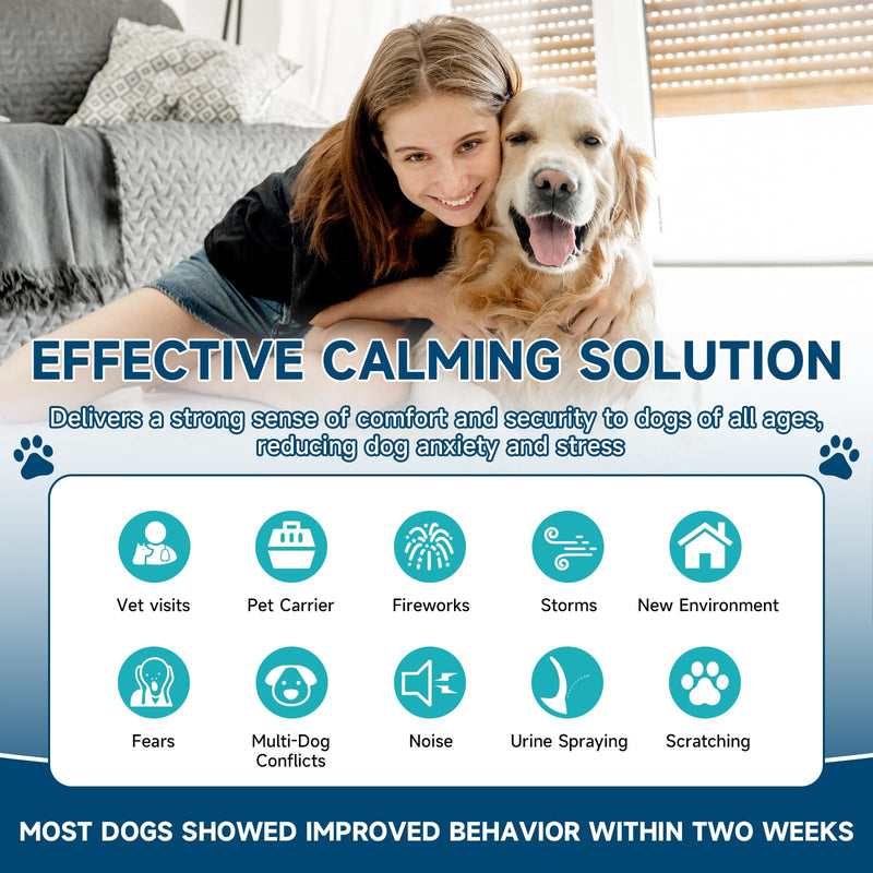 Dog Calming Diffuser Refills 4-pack, Dog Calming Pheromones Diffuser for Dog Pheromones Calming Refill, 120-Day Anxiety Relief Stress Appeasing Pheromone Diffuser Calm Dog, Fits All Common Diffuser 1.6 Fl Oz (Pack of 4)