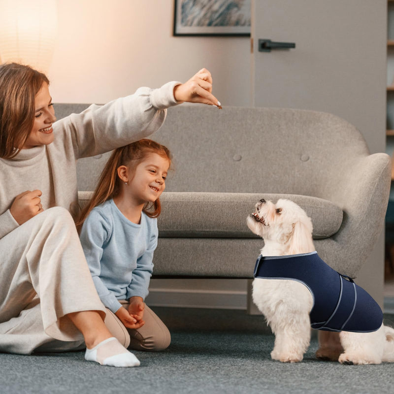 Dog Anxiety Shirt,Dog Anxiety Jacket Calming Vest for Thunderstorm,Travel,Separation, Calming Coat Wrap for Dogs, Pet Stress Relief Anxiety Jacket (Dark Blue, Small) Dark Blue - PawsPlanet Australia