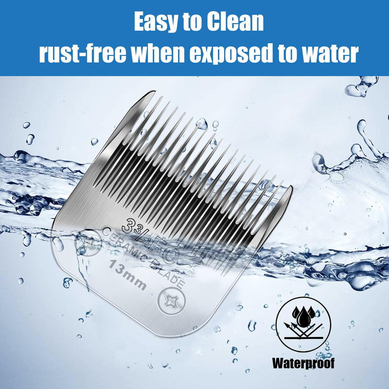 Dog Grooming Replacement Blades Compatible with Andis Dog Clipper, Dog Clipper Blades Compatible with Oster A5,Wahl KM-10 Series Dog Clipper,3FC Blades (13mm) Silver/3FC-3PCS