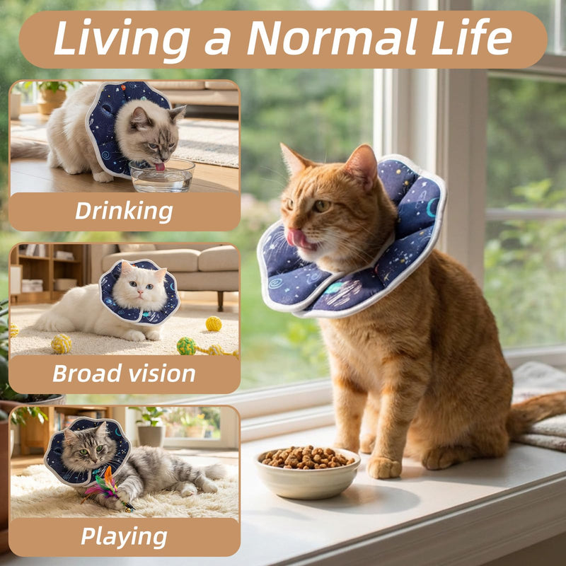 Cat Cone Collar Soft, Adjustable Cat Recovery Collar Comfortable Cats Cones to Stop Licking for Small Kittens and Puppies(Small)