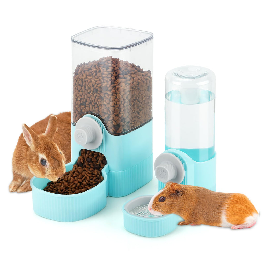 YUEPET Rabbit Food Water Dispenser, Large Capacity Bunny Feeder for Cages Automatic Rabbit Water Dispenser Suitable for Rabbits Ferrets Guinea Pigs Small Animals(Blue) Blue - PawsPlanet Australia