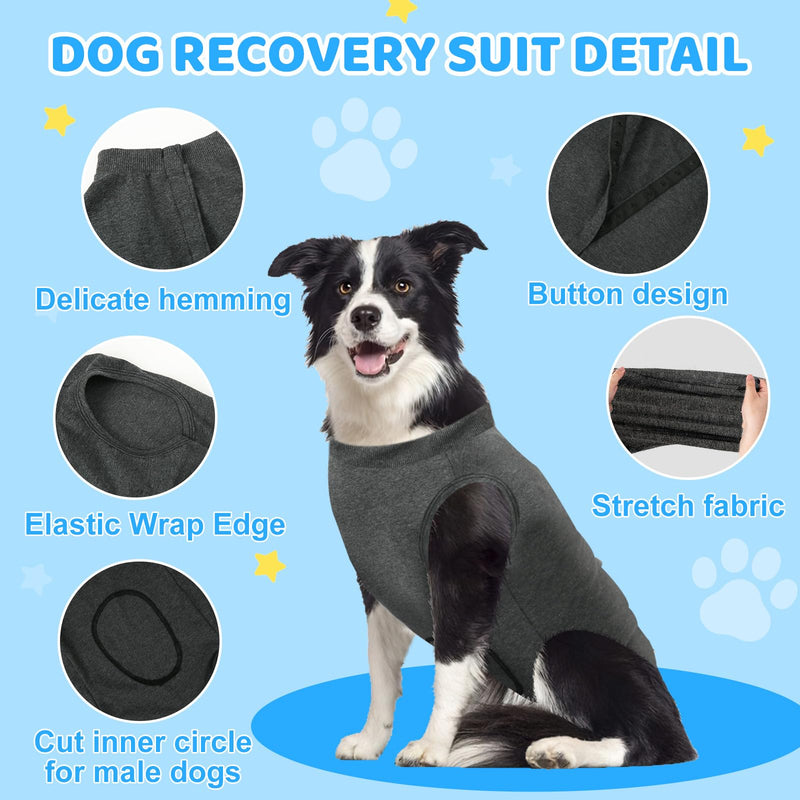 AURUZA Recovery Suit for Dogs Cats After Surgery, Dog Onesie for Surgery Recovery, Dog Surgery Recovery Suit Small Medium Large Dogs, Anti Licking Dog Surgical Suits 2XL - PawsPlanet Australia