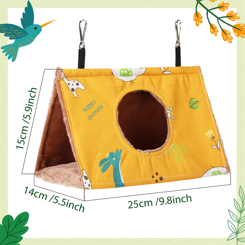 Cunno 2 Pcs Winter Bird Warm Nest House Bird Bed for Cage, Hanging Hammock, Plush Fluffy Shed Birds Hideaway 9.8 x 5.5 x 5.9 Inch Sleeping Bed Fuzzy for Budgies, Lovebird, Parrot, Parakeets, Cockatiel Large