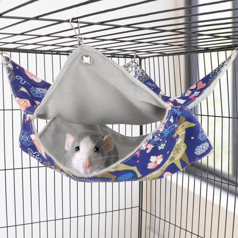 Bird Double Hammock Warm Nest Bed for Parrot Budgie Parakeet Cockatiel Conure Lovebird Hamster Rat Mice Chinchinlla (L) L - PawsPlanet Australia