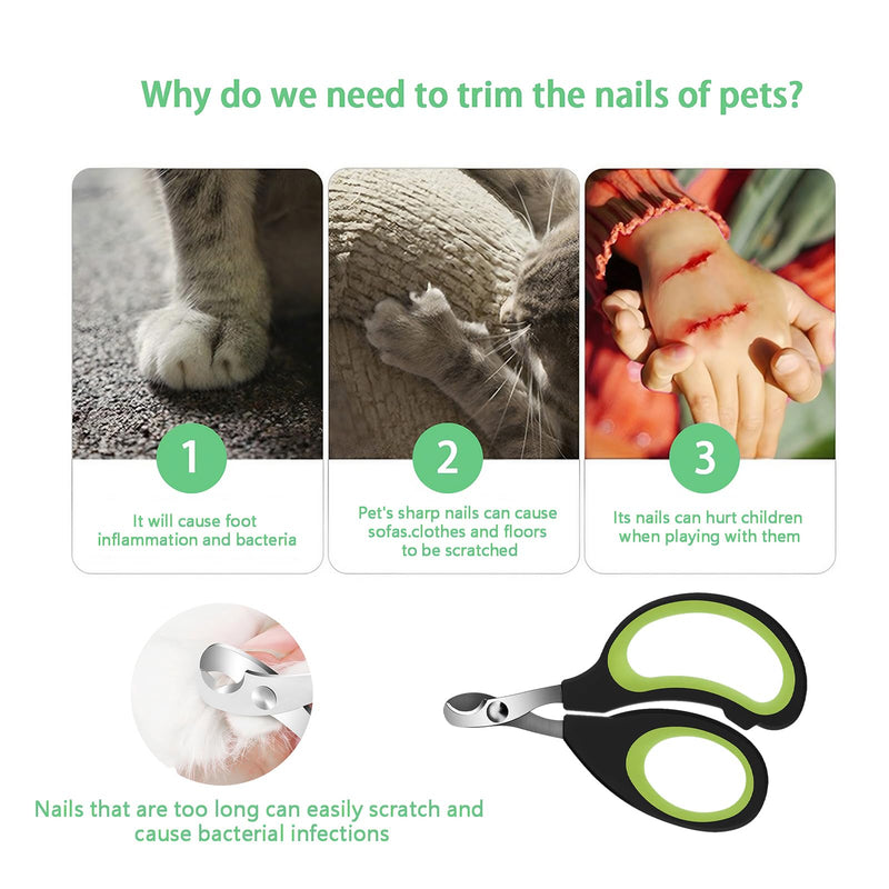 Cats & Dogs Pets Nail Clippers & Trimmers Rabbit Nail Clippers cat Nail Clippers for Indoor Cats cat Claw Clippers with Safety Guard Professional Grooming Tool for Cat Kitten(Green) Small Green - PawsPlanet Australia