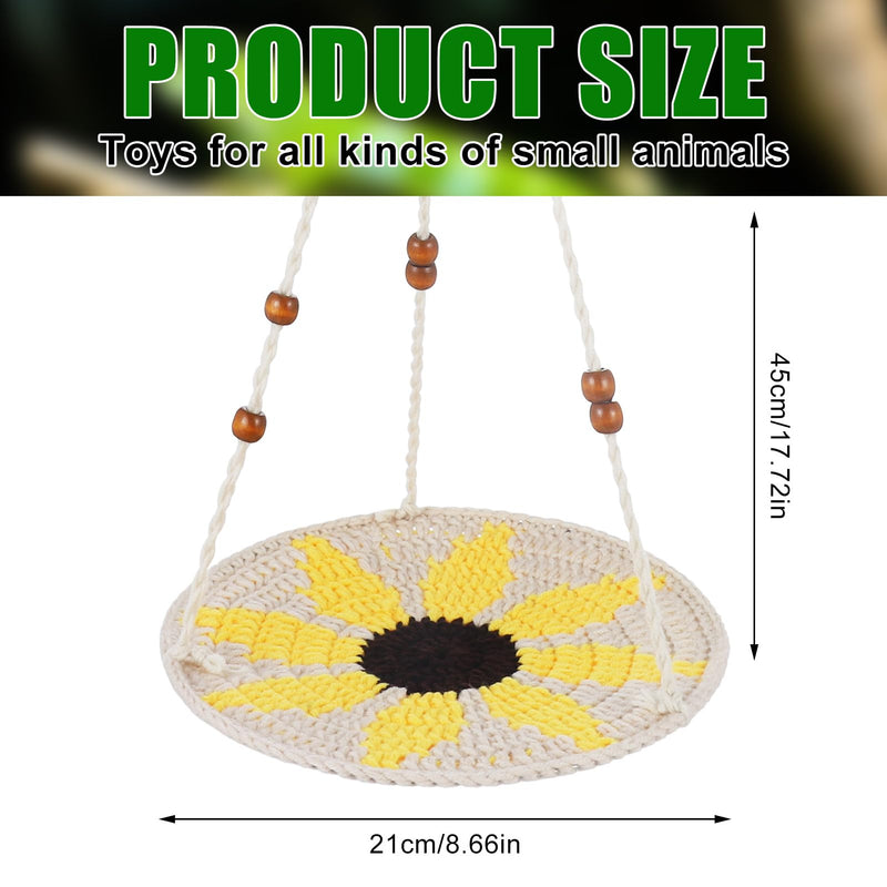 Reptile Hammock,Bearded Dragon Accessories for Habitat Leopard Gecko Tank Accessories Small Lizard Cage Bed Hanging Hammock Pet Platform Carrier for Chameleon Birds Rats Gecko Iguana Beige&Yellow - PawsPlanet Australia