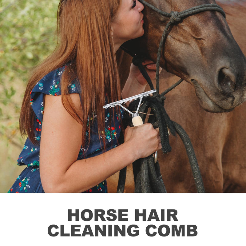 iplusmile Dematting Brush Rake Comb - Gentle Undercoat Scrubber for Horses, Dogs with Shedding Fur, and Pet Grooming, Wood Handle - PawsPlanet Australia