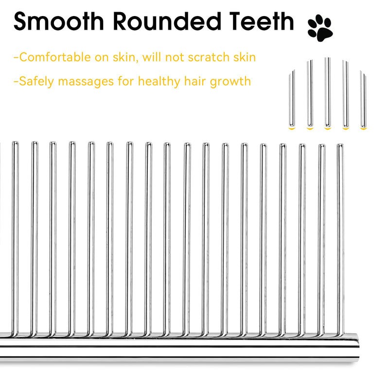 BEVTEE Dog Combs for Grooming Matting, 3 Pack Metal Comb for Pet Cat Greyhound Poodle Doodle, Removing Tangles & Knots, 6.3"/7.4" - PawsPlanet Australia