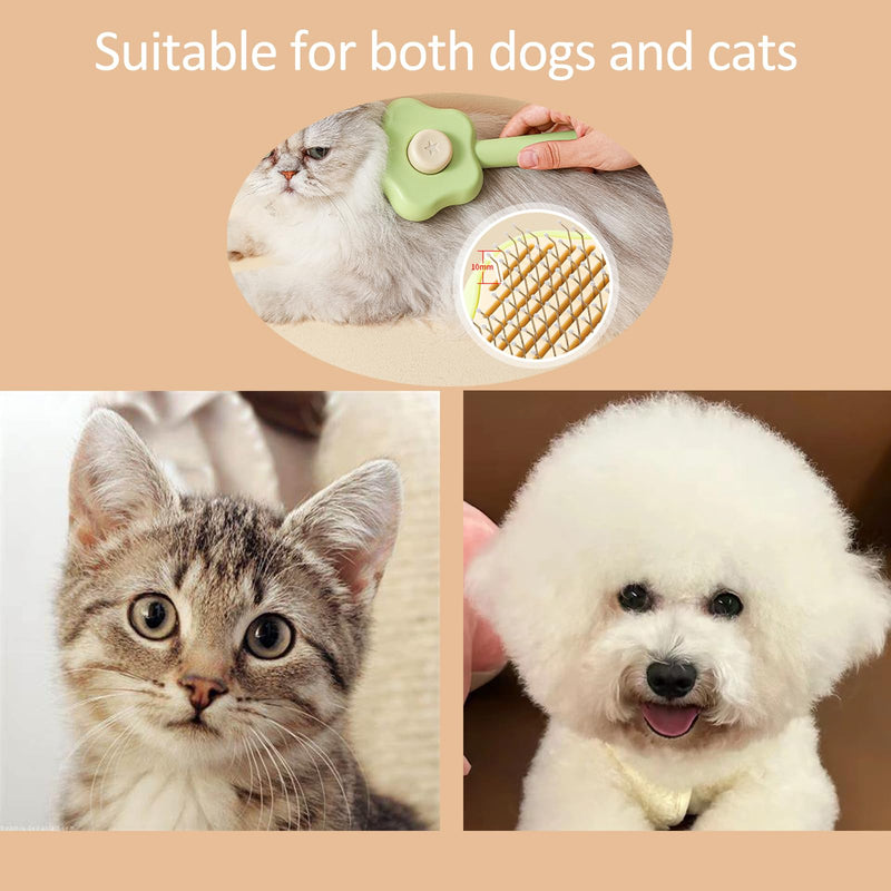 Cat Brush Dog Brush Cat Hair Brush with Release Button Cat Brush for Shedding Pets Brushs Pet Hair Cleaner Brush Self-cleaning Cats Comb Cat Grooming Supplies Brush for Short Long Hair Cat Dog - PawsPlanet Australia