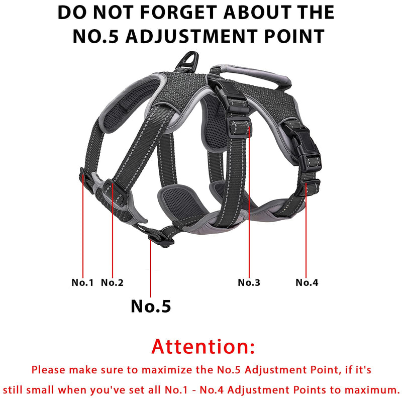 BELPRO Multi-Use Support Dog Harness, Escape Proof No Pull Reflective Adjustable Vest with Durable Handle, Dog Walking Harness for Big/Active Dogs (Black, S) Black S (Pack of 1)