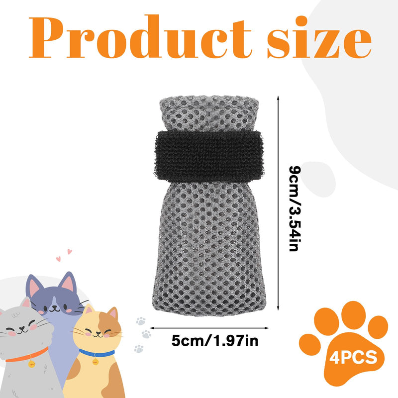 4 Pcs Cat Mittens to Prevent Scratching Adjustable Cat Claw Protectors Covers Mesh Breathable Cats Shoes Kitten Shoes Socks Booties Anti Scratch Kitten Foot Covers for Pet Bathing Cutting Nails - PawsPlanet Australia