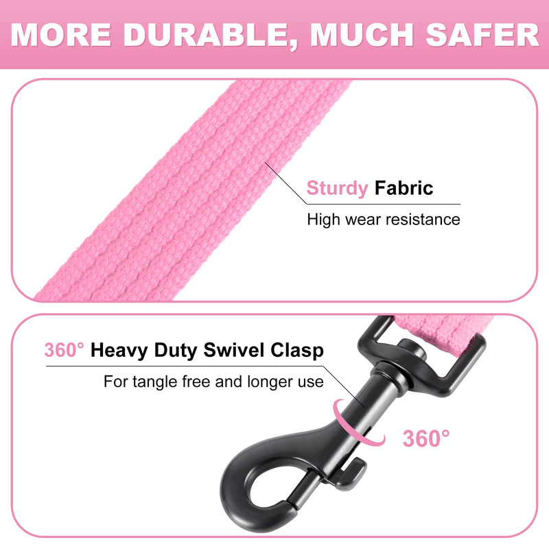 lynxking Dog Training Leash Double Handle Dog Leash Heavy Duty 6ft Webbing 2 Padded Handles Leash Long Reflective Safety Walking Lead for Small Medium Large Dogs Medium-3/4"x 6' Pink - PawsPlanet Australia