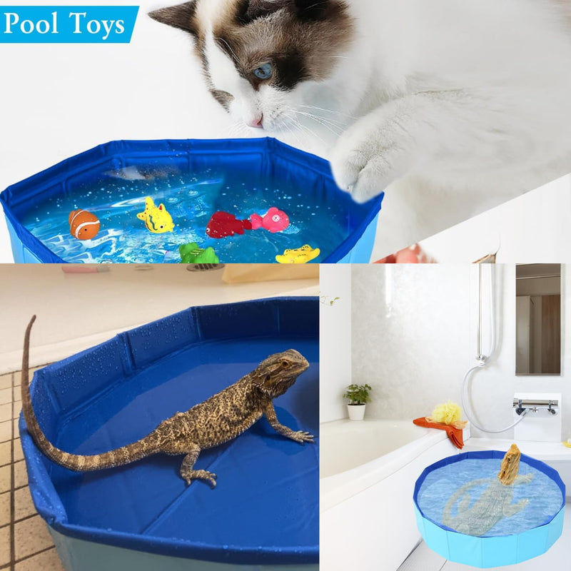 Bearded Dragons Foldable Bathtub with Soft Brush and Towel Set Reptile Accessories Swimming Pool Relax Cleaning Set for Small Pets Guniea Pig Turtle Hedgehog (11.8x3.93In) 11.8x3.93in - PawsPlanet Australia