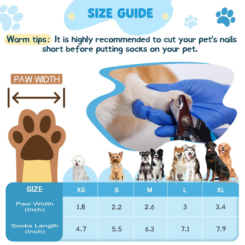 Dog Paw Protectors Socks for Hot & Cold Pavement, Anti Slip Dog Shoes with Maximum Grip to Prevent Licking Paws, Slipping, Paw Protector Boots for Small Medium Large Senior Dogs (Black Leopard, XS) Black leopard XS(4 pcs) - PawsPlanet Australia