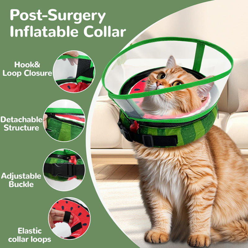 Inflatable Dog Cone Collar with Anti-Licking Clear Shield, Adjustable Elizabethan Collar, Soft Recovery Collar for Dogs, Dog Cones Alternatives for Large Medium Small Dogs & Cats
