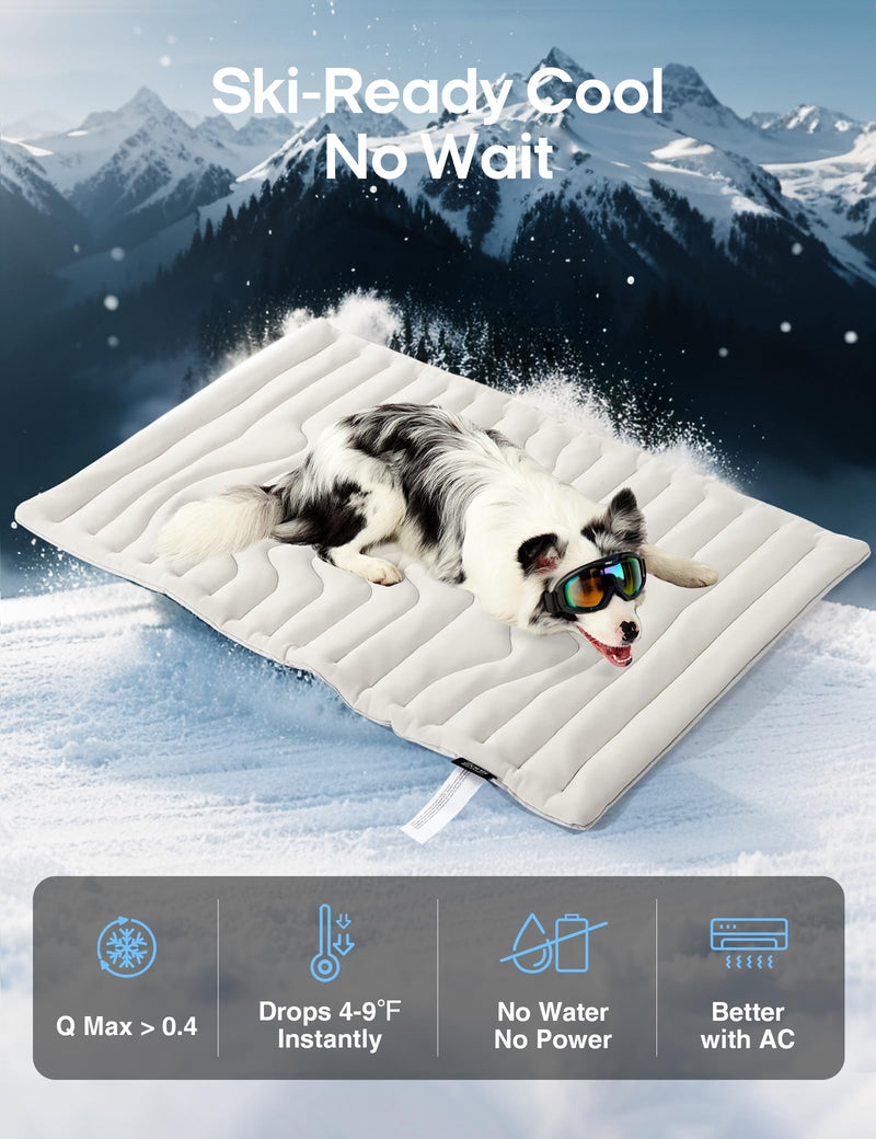 ZonLi Dog Cooling Mat, 36" x 23" Medium, Reversible Cooling Pad for Dogs & Cats (Cool & Warm), Durable & Machine Washable, Pet Mat for Crate, Kennel, Bed, Sofa, Arctic Grey - PawsPlanet Australia