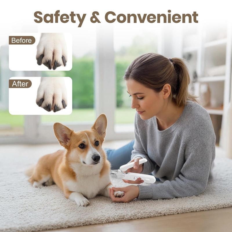 2-in-1 Dog Nail Clipper and Grinder with LED Light, USB Rechargeable Quiet Electric Pet Nail Trimmer for Dogs Cats with Safety Guard - PawsPlanet Australia